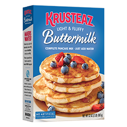 Get $1 cash back when you buy two (2) Krusteaz Pancake Mixes (excludes Gluten Free and Protein)